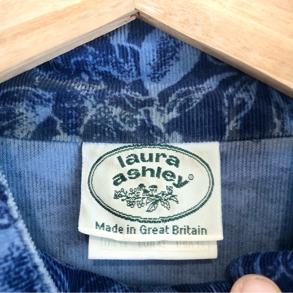 Laura Ashley Blue Corduroy Floral Button Dress, 14 - Picture 13 of 13
